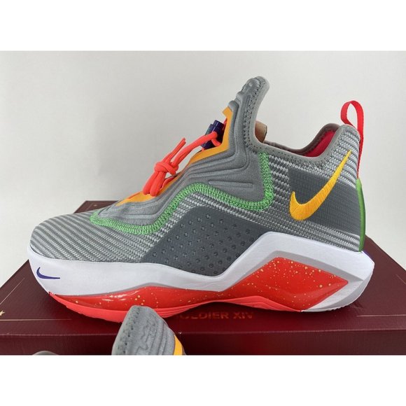 Nike LeBron James Soldier 14 Hare Gray Red Men's Basketball Shoes CK6024 001 - Picture 5 of 12